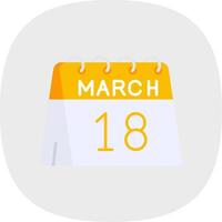 18th of March Flat Curve Icon vector