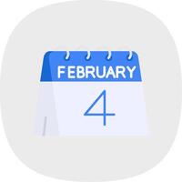 4th of February Flat Curve Icon vector