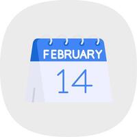 14th of February Flat Curve Icon vector