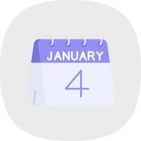 4th of January Flat Curve Icon vector