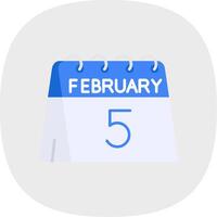 5th of February Flat Curve Icon vector