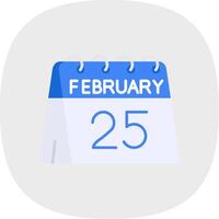 25th of February Flat Curve Icon vector