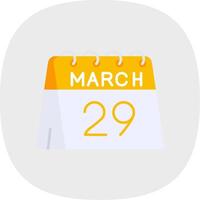 29th of March Flat Curve Icon vector