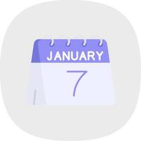 7th of January Flat Curve Icon vector