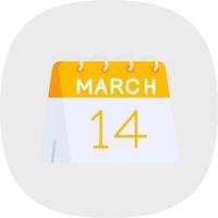 14th of March Flat Curve Icon vector