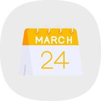 24th of March Flat Curve Icon vector