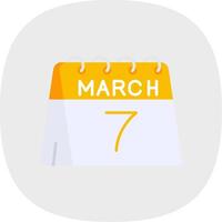 7th of March Flat Curve Icon vector