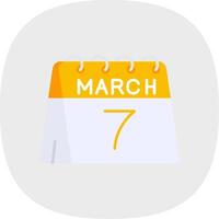 7th of March Flat Curve Icon vector