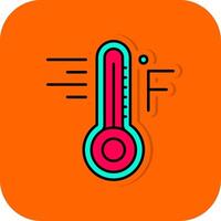 Fahrenheit Filled Orange background Icon vector