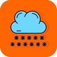 Snowy Filled Orange background Icon vector