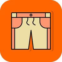 Shorts Filled Orange background Icon vector
