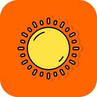 Sunny Filled Orange background Icon vector