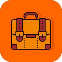 Suitcase Filled Orange background Icon vector