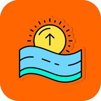 Sunrise Filled Orange background Icon vector