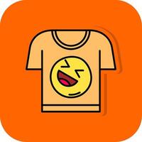 Tee Filled Orange background Icon vector