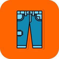 pantalones lleno naranja antecedentes icono vector