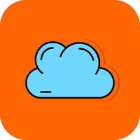 Cloud Filled Orange background Icon vector