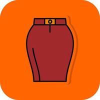 Skirts Filled Orange background Icon vector