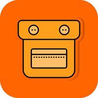 Pocket Filled Orange background Icon vector