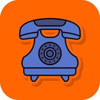 Telephone Filled Orange background Icon vector