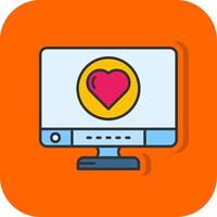 corazón lleno naranja antecedentes icono vector