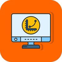 Graph Filled Orange background Icon vector