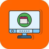 Calendar Filled Orange background Icon vector