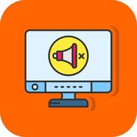 Mute Filled Orange background Icon vector