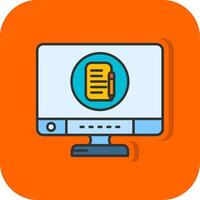 Edit Filled Orange background Icon vector