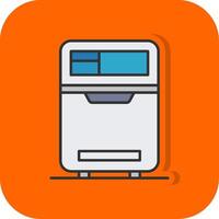 Fridge Filled Orange background Icon vector