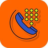 Dial Filled Orange background Icon vector