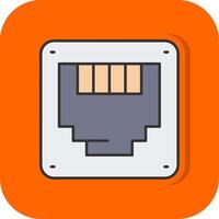 Ethernet Filled Orange background Icon vector