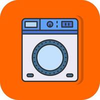 Laundry Filled Orange background Icon vector