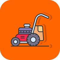 Mower Filled Orange background Icon vector