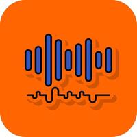 Audio Filled Orange background Icon vector