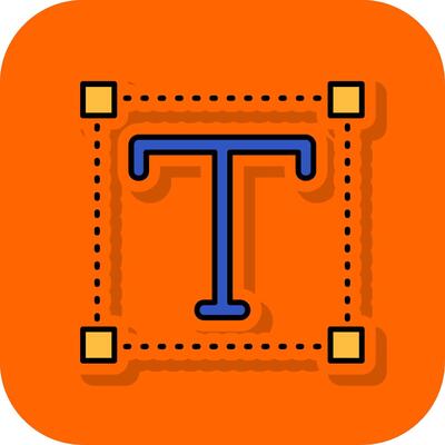 Font Filled Orange background Icon