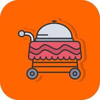 Cart Filled Orange background Icon vector