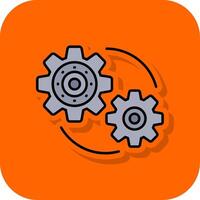 Setting Filled Orange background Icon vector