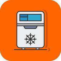 refrigerador lleno naranja antecedentes icono vector