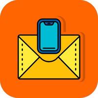 Mobile Filled Orange background Icon vector
