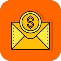 Dollar Filled Orange background Icon vector