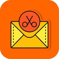 Scissor Filled Orange background Icon vector