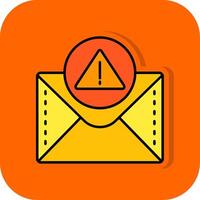 Alert Filled Orange background Icon vector