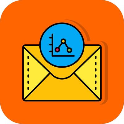 Analytics Filled Orange background Icon