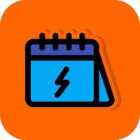 Calender Filled Orange background Icon vector
