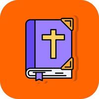 Biblia lleno naranja antecedentes icono vector