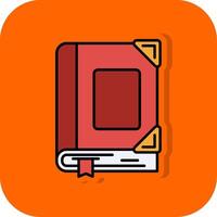 Book Filled Orange background Icon vector