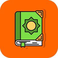 Corán lleno naranja antecedentes icono vector