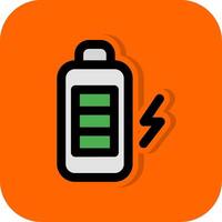 Battery Filled Orange background Icon vector