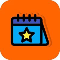 Calender Filled Orange background Icon vector